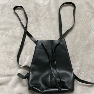 REAL LEATHER SMALL BLACK BACKPACK